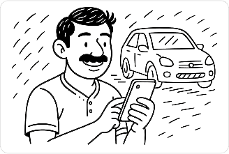 Enter your vehicle number and mobile number to begin